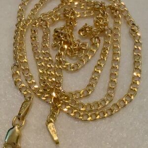 Real 10K Yellow Gold Curb Chain – 20” – 3.5mm – Solid Gold – Brand New